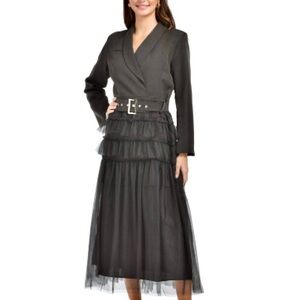 Dalia Black Elegant Tulle Dress